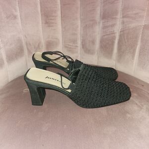 Jasmin East Shoes Womens 7M Black Teri Block Heels Party Vacation Cruise